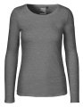 Dames T-shirt Neutral Long Sleeve Dark Heather